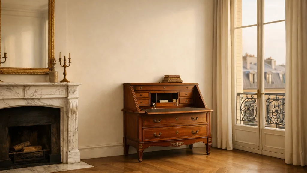 Appartement parisien classique, secrétaire restauré, près de Paris 8e