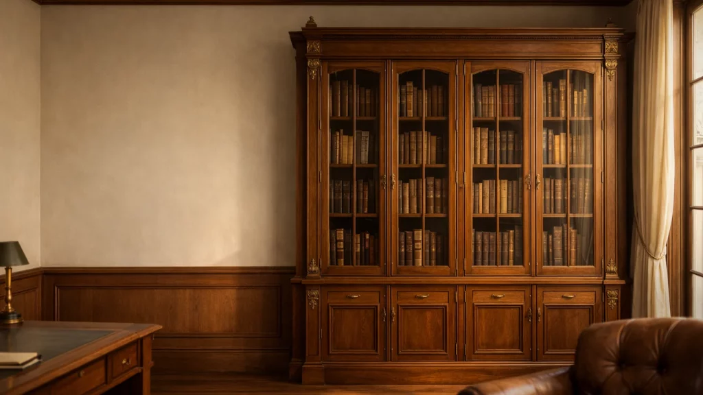 Bureau-bibliothèque parisien lambrissé, près de Paris 9e